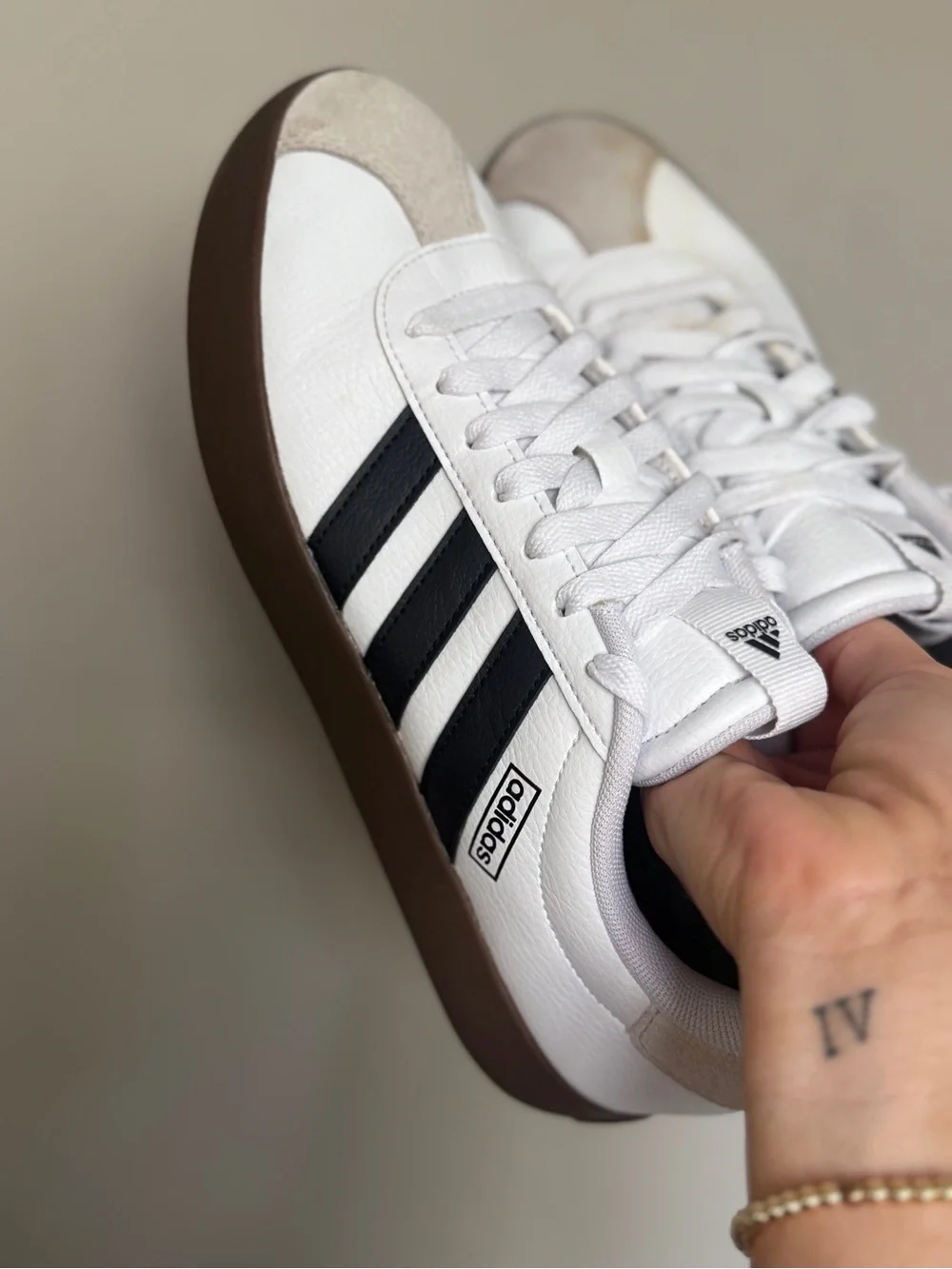 Adidas VL Court 3.0 White Black Gum Sneakers Women’s 7.5
